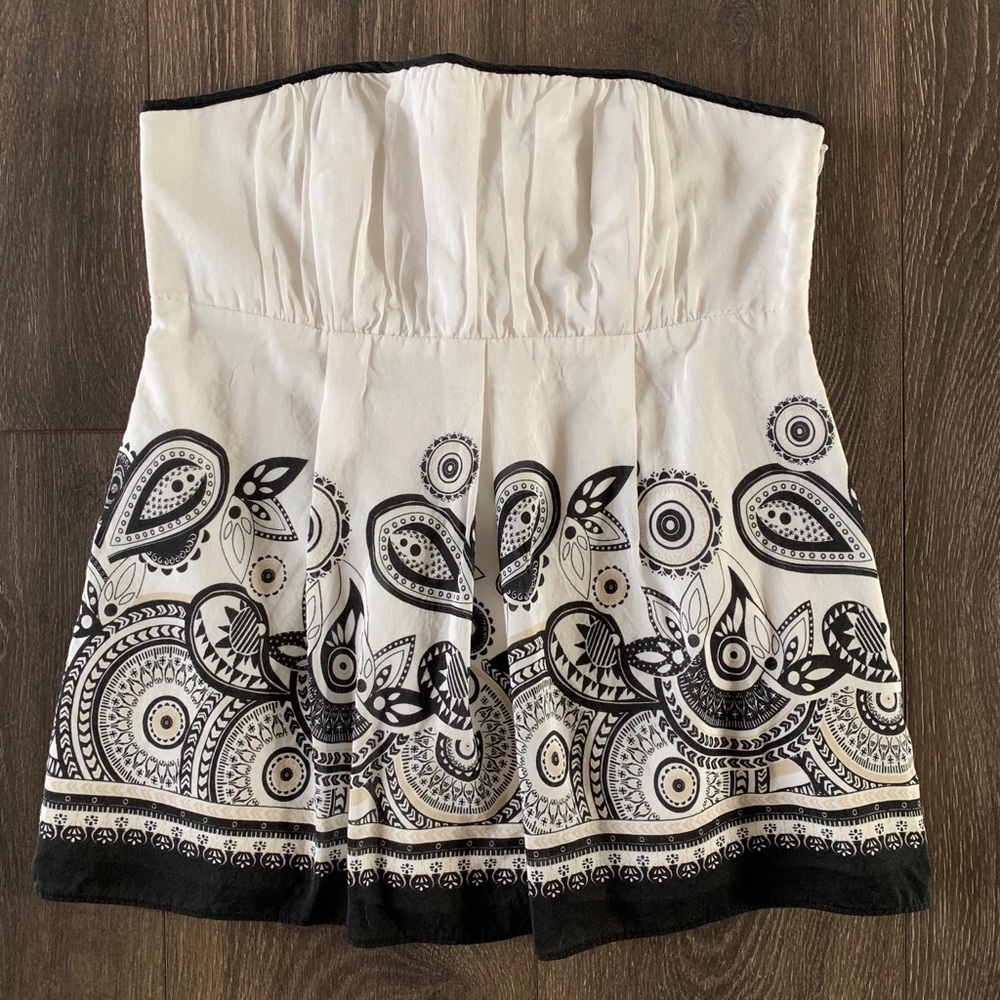 White House Black Market Strapless Shirt, Size 0